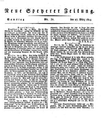 Neue Speyerer Zeitung Samstag 27. März 1824