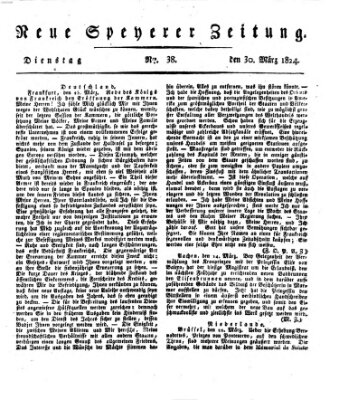 Neue Speyerer Zeitung Dienstag 30. März 1824