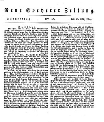 Neue Speyerer Zeitung Donnerstag 20. Mai 1824