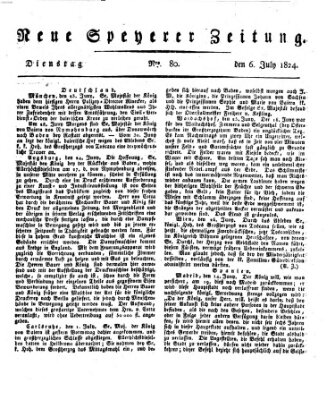 Neue Speyerer Zeitung Dienstag 6. Juli 1824