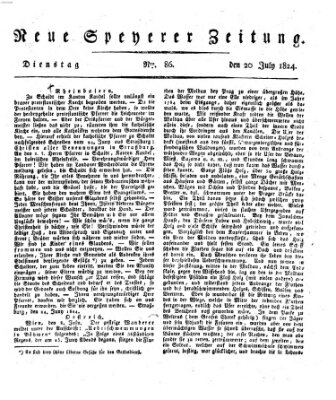 Neue Speyerer Zeitung Dienstag 20. Juli 1824