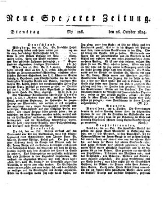 Neue Speyerer Zeitung Dienstag 26. Oktober 1824