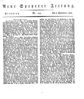 Neue Speyerer Zeitung Dienstag 6. September 1825