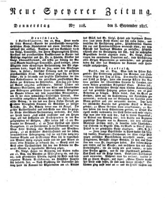 Neue Speyerer Zeitung Donnerstag 8. September 1825