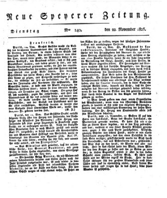 Neue Speyerer Zeitung Dienstag 22. November 1825