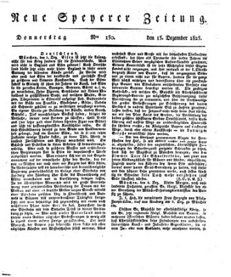 Neue Speyerer Zeitung Donnerstag 15. Dezember 1825