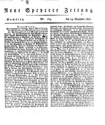Neue Speyerer Zeitung Samstag 24. Dezember 1825