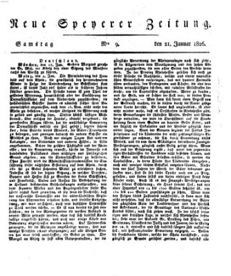 Neue Speyerer Zeitung Samstag 21. Januar 1826