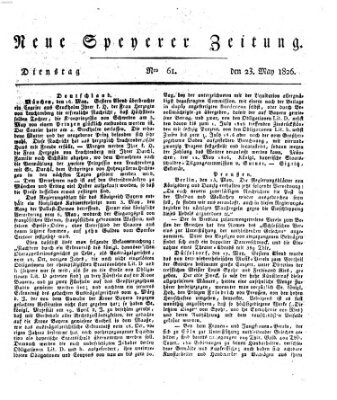 Neue Speyerer Zeitung Dienstag 23. Mai 1826