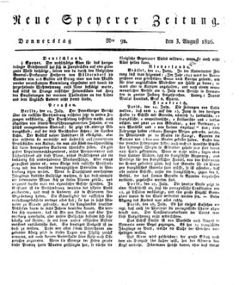 Neue Speyerer Zeitung Donnerstag 3. August 1826