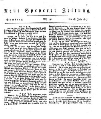 Neue Speyerer Zeitung Samstag 28. Juli 1827