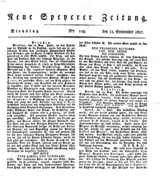 Neue Speyerer Zeitung Dienstag 11. September 1827