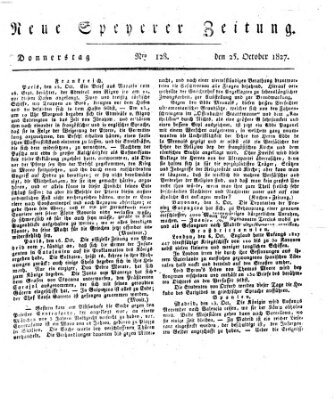 Neue Speyerer Zeitung Donnerstag 25. Oktober 1827