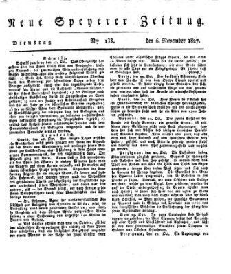 Neue Speyerer Zeitung Dienstag 6. November 1827