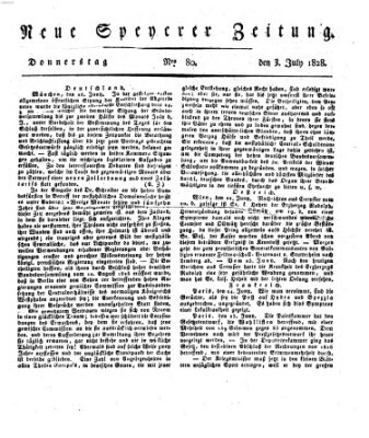 Neue Speyerer Zeitung Donnerstag 3. Juli 1828