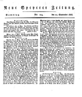 Neue Speyerer Zeitung Samstag 20. September 1828