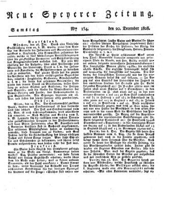 Neue Speyerer Zeitung Samstag 20. Dezember 1828