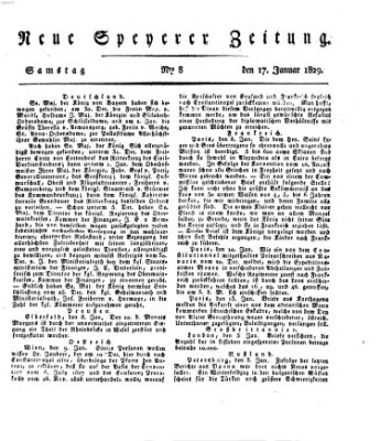 Neue Speyerer Zeitung Samstag 17. Januar 1829