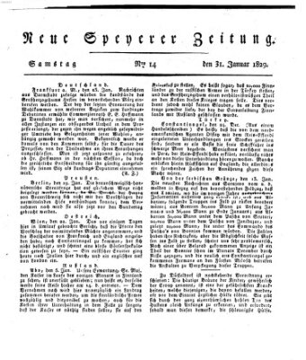 Neue Speyerer Zeitung Samstag 31. Januar 1829