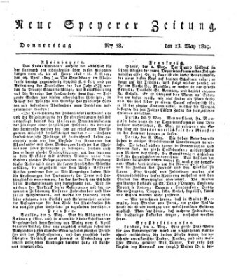 Neue Speyerer Zeitung Mittwoch 13. Mai 1829