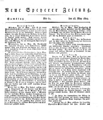Neue Speyerer Zeitung Samstag 23. Mai 1829