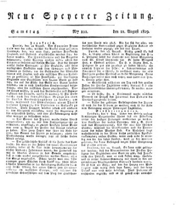 Neue Speyerer Zeitung Samstag 22. August 1829