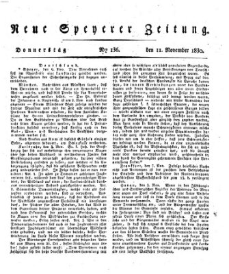 Neue Speyerer Zeitung Donnerstag 11. November 1830