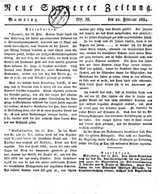 Neue Speyerer Zeitung Samstag 22. Februar 1834