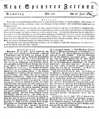 Neue Speyerer Zeitung Samstag 28. Juni 1834