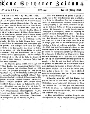 Neue Speyerer Zeitung Samstag 28. März 1835