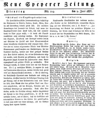 Neue Speyerer Zeitung Dienstag 9. Juni 1835
