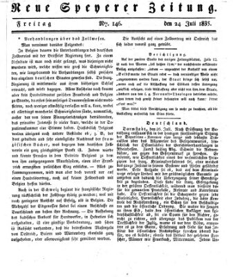 Neue Speyerer Zeitung Freitag 24. Juli 1835
