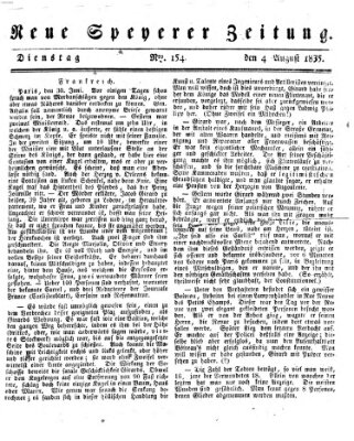 Neue Speyerer Zeitung Dienstag 4. August 1835