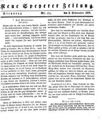 Neue Speyerer Zeitung Dienstag 8. September 1835