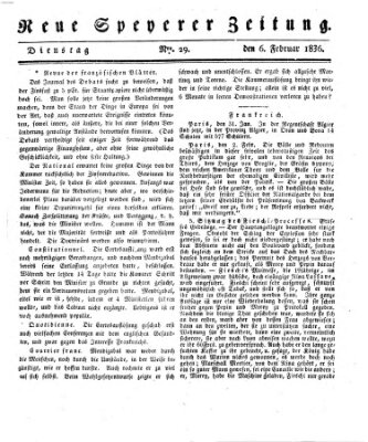 Neue Speyerer Zeitung Dienstag 9. Februar 1836