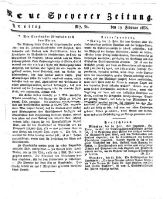 Neue Speyerer Zeitung Freitag 19. Februar 1836
