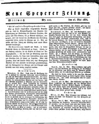 Neue Speyerer Zeitung Mittwoch 25. Mai 1836