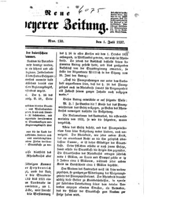 Neue Speyerer Zeitung Samstag 1. Juli 1837