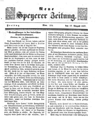 Neue Speyerer Zeitung Freitag 18. August 1837