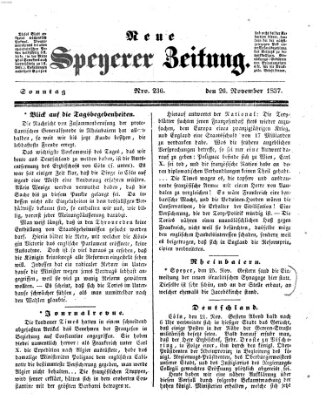 Neue Speyerer Zeitung Sonntag 26. November 1837