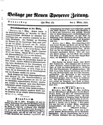 Neue Speyerer Zeitung Donnerstag 8. März 1838