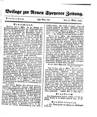 Neue Speyerer Zeitung Donnerstag 15. März 1838