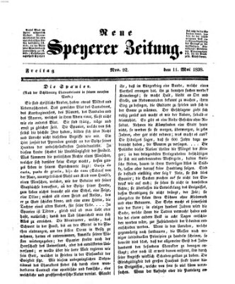 Neue Speyerer Zeitung Freitag 11. Mai 1838