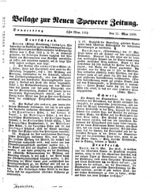 Neue Speyerer Zeitung Donnerstag 31. Mai 1838