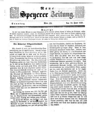 Neue Speyerer Zeitung Sonntag 24. Juni 1838