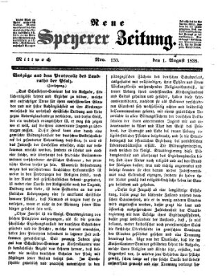 Neue Speyerer Zeitung Mittwoch 1. August 1838