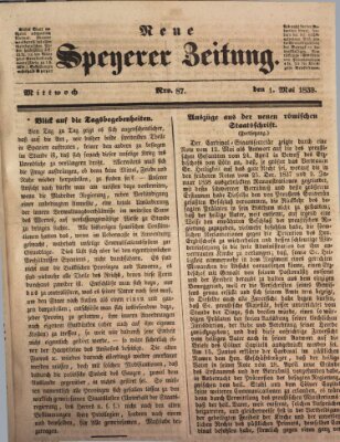 Neue Speyerer Zeitung Mittwoch 1. Mai 1839