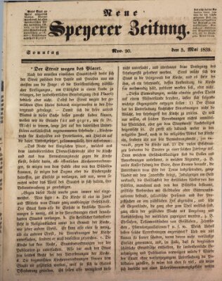 Neue Speyerer Zeitung Sonntag 5. Mai 1839