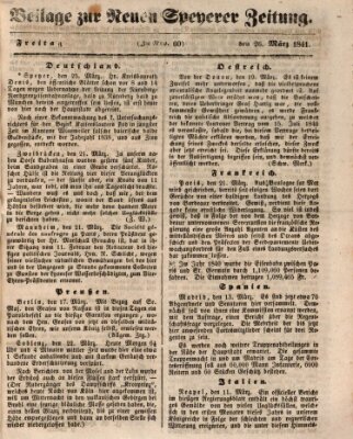 Neue Speyerer Zeitung Freitag 26. März 1841