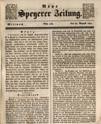 Neue Speyerer Zeitung Mittwoch 25. August 1841